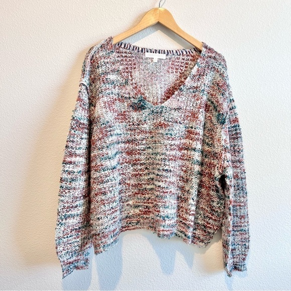 Adyson Parker Womens Marled V Neck Pullover Sweater Plus Size 3X EUC Soft Cozy - Picture 3 of 11